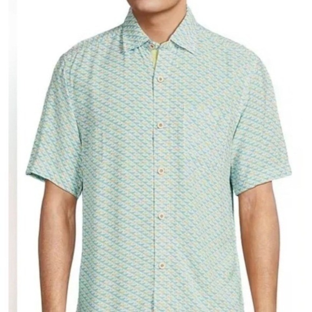 Tommy Bahama Mens Size 3XLB Cocktail Mixer Opal Short Sleeve Camp Shirt